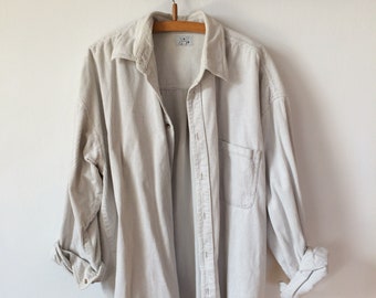 Vintage Cotton Corduroy Shirt Chalk White jacket