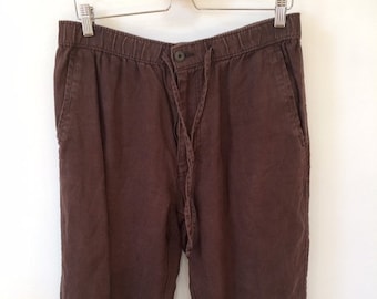 Pantalon en lin marron vintage