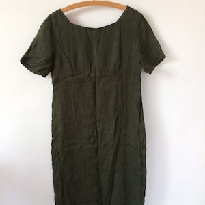 Vintage Green Linen Maxi Dress