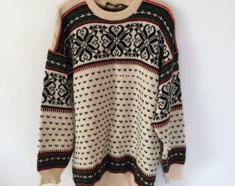 Vintage Norweger Strickpullover Nordische Pullover
