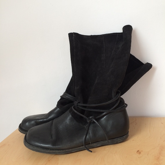 Vintage Black Leather Gudrun Sjoden Boots size EU41 US9.5 | Etsy