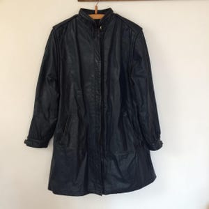 Vintage Real Leather Navy Jacket women’s