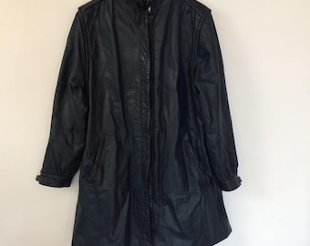 Vintage Real Leather Navy Jacket women’s