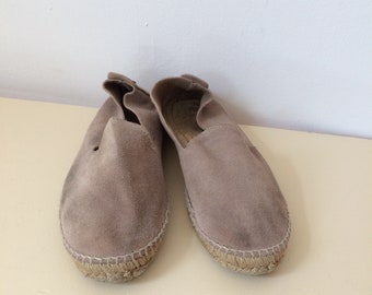 Scarpe espadrillas vintage in pelle scamosciata, taglia EU 39 US 8.5
