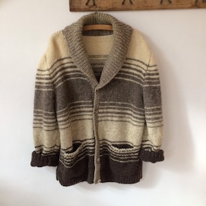 Vintage Wool Handknitted Cardigan Cozy jacket Unisex