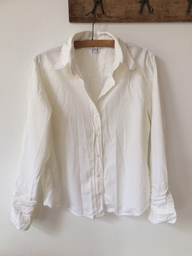 Chemisier Vintage Escada En Coton Blanc - Broderies Cordes Nautiques, Taille 34