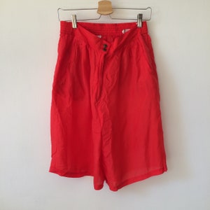 Vintage Silk High Waist Shorts Women&#39;s red shorts