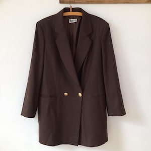 Vintage Wool Brown Blazer Women&#39;s suit