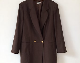 Vintage Wool Brown Blazer Women&#39;s suit