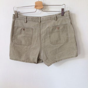 Vintage Cotton High Rise Shorts Khaki