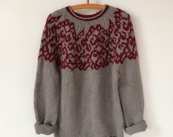 Vintage Wool Handknitted Nordic Sweater