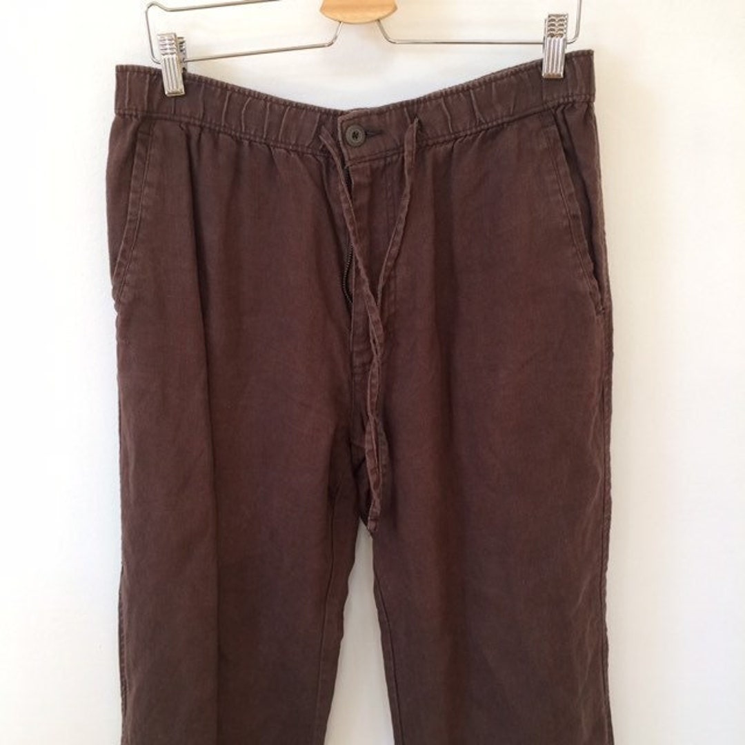 Vintage Plaid Linen Pants