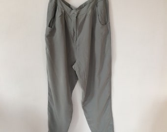 Vintage zijden broek grijze broek