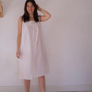 Vintage White Cotton Summer Dress Lace Night Gown