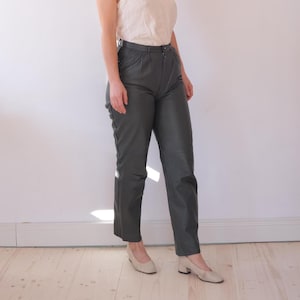 Vintage Real Leather High Waist Pants