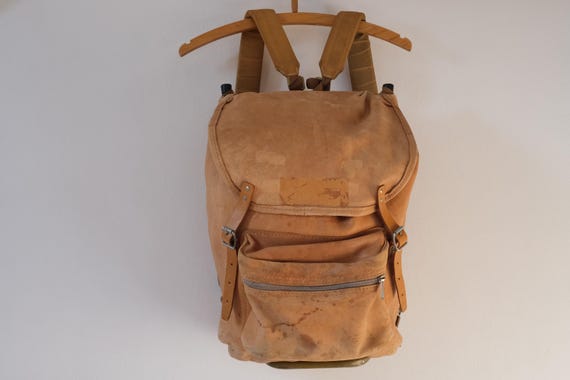 Vintage Real Leather Hiking Backpack Mountaineering bag