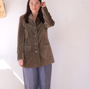 Vintage Cotton Velvet Blazer Suit Beige jacket