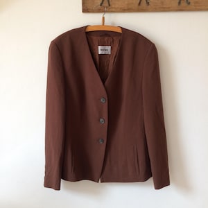 Vintage Brown Wool Blazer Women&#39;s Suit