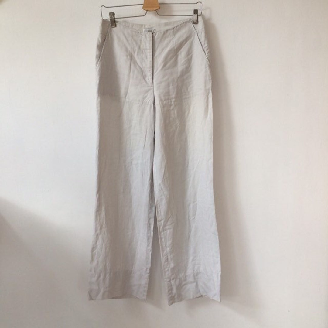 Vintage Off-white Linen Pants Women's Trousers - Etsy