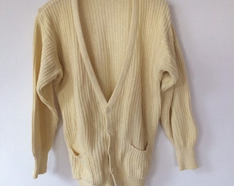 Cardigan en tricot de coton vintage avec boutons