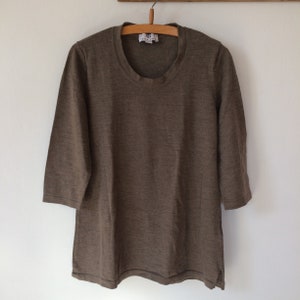 Vintage Wool Brown Knitted Blouse Merino top