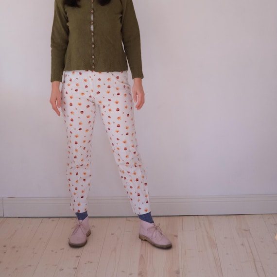Max Mara, Max Mara Floral Print Cotton Pants Trousers Size M