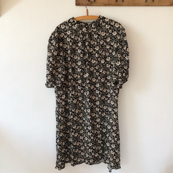 Vintage Floral Print Balloon Sleeve Dress - Etsy Vintage Floral Print Balloon Sleeve Dress - Etsy