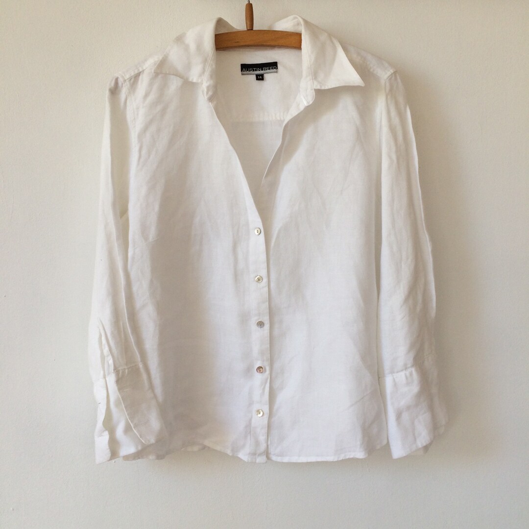 Distressed Shirt Cotton-linen Vintage Punk White