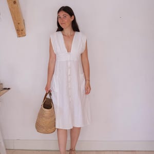 Vintage White Cotton Summer Dress