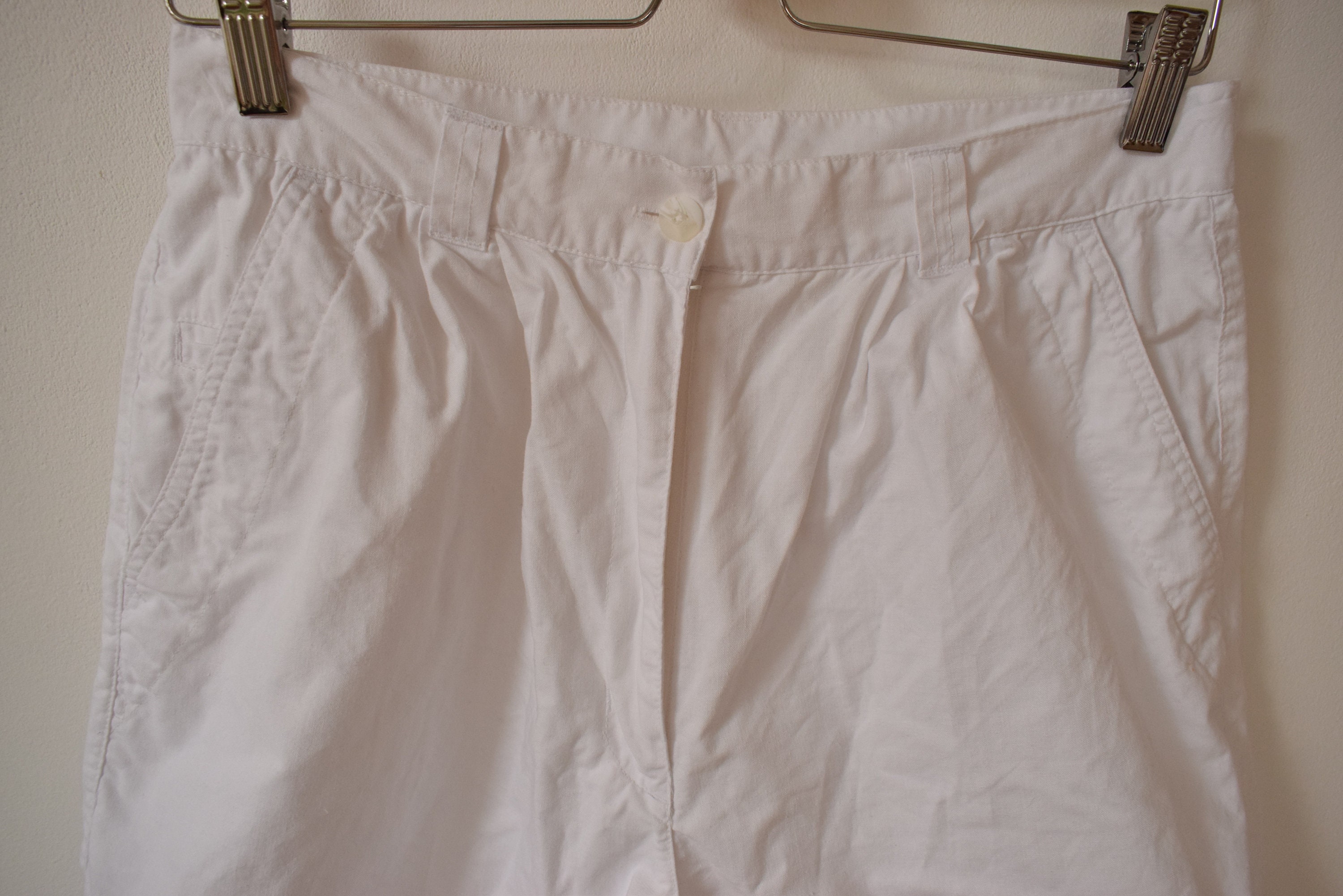 Vintage White Cotton Bermuda Shorts Women's - Etsy UK