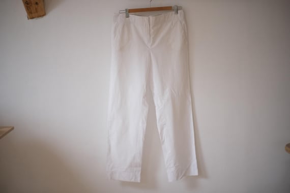 Loro Piana, Vintage White Cotton Loro Piana Pants Women's Trousers