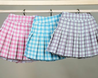 Ropa de muñeca inteligente: Falda plisada a cuadros para muñecas a escala 1/3