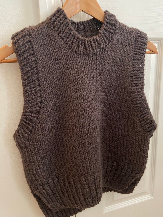 Hand Knitted Sweater Vest - Etsy