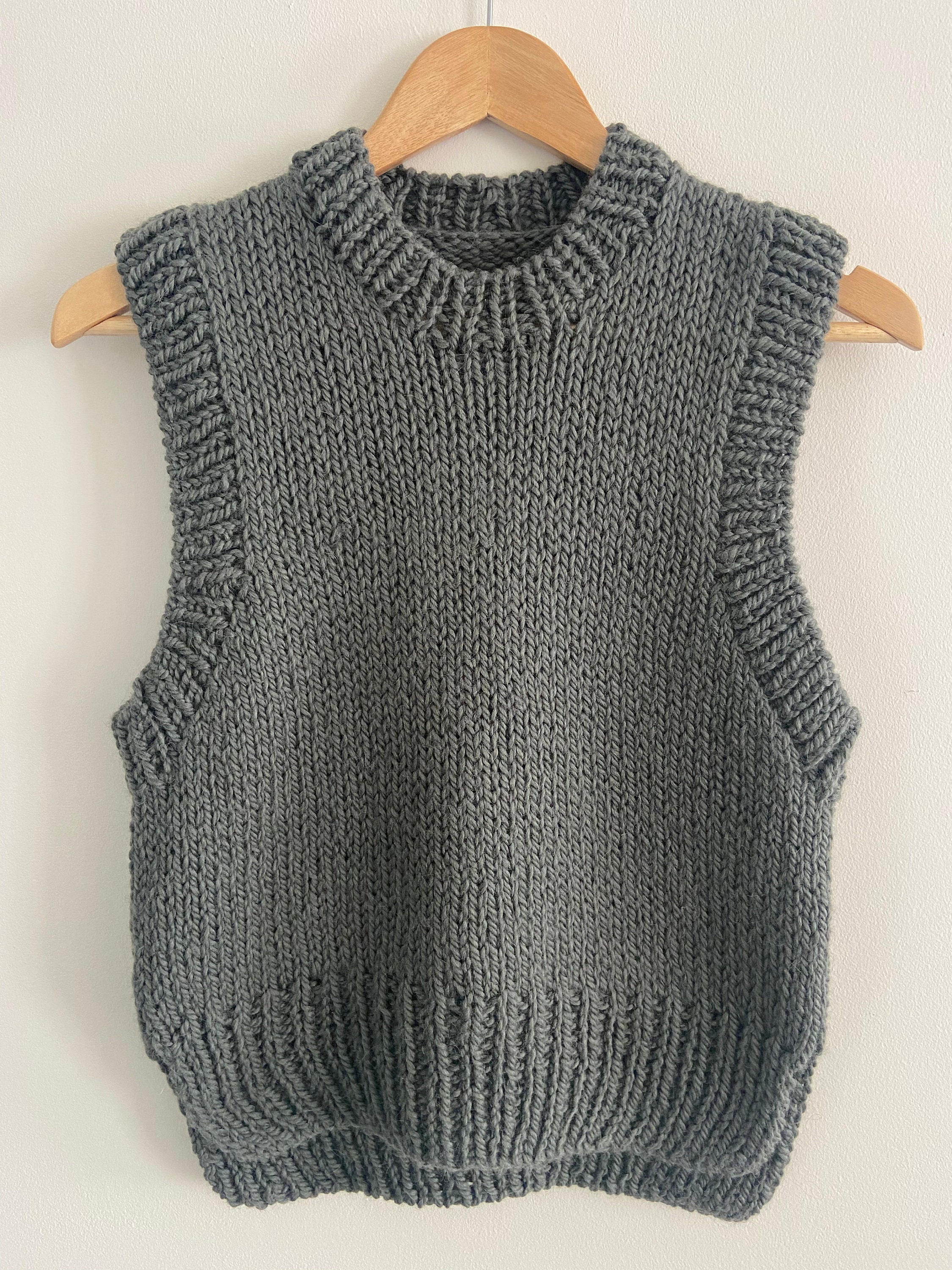 Hand Knitted Sweater Vest - Etsy