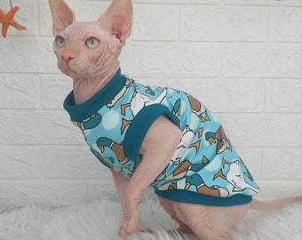 Sphynx Cat Top Tshirt Jersey Cat Clothes