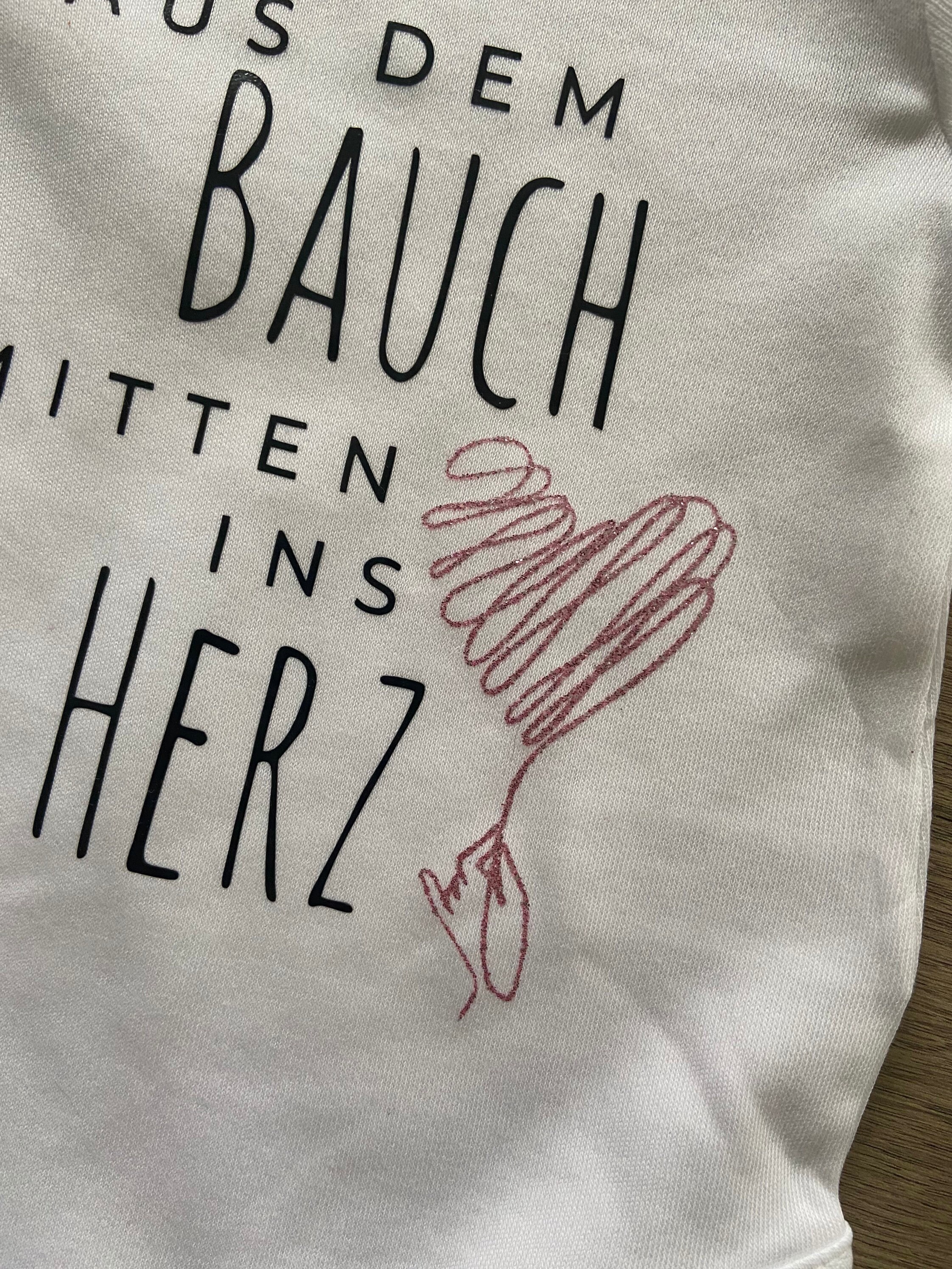Babybody Aus dem Bauch mitten ins Herz Gr.56 Etsy