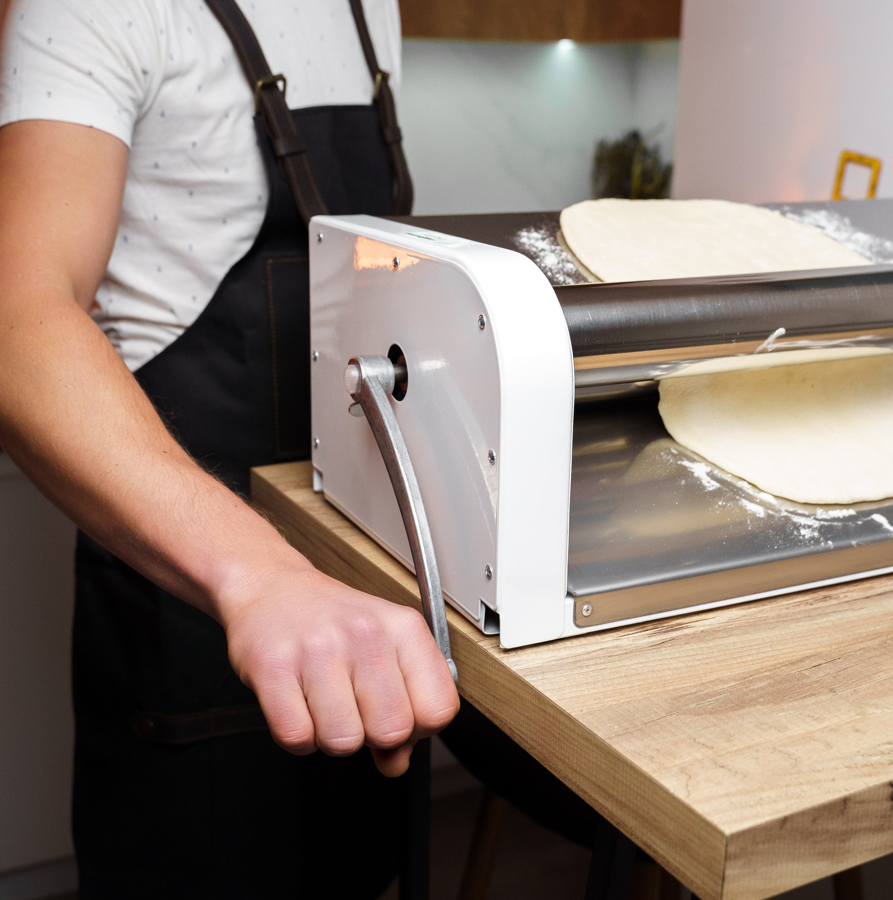 INTBUYING Máquina de laminación de masa para encimera, laminadora de prensa  reversible, rodillo de masa de pastelería, rodillo para aplanar, máquina