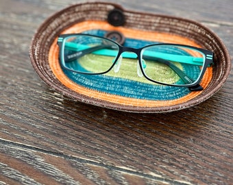 Spectacle Receptacle - Brown, Teal, Orange and Green