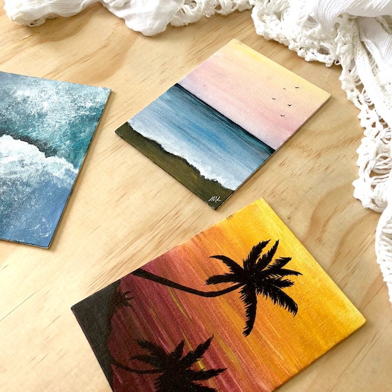 3 mini canvas paintings for beginners series 
