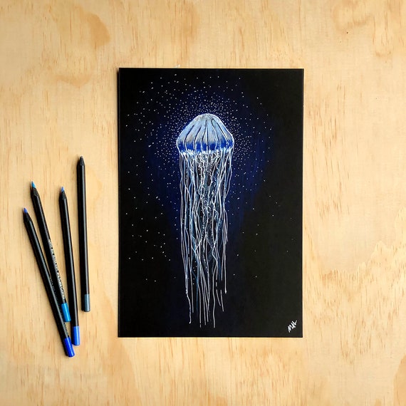 How to paint Jellyfish on Black Watercolor paper, Reposting this as the  last one suffered from poor video quality. Easy, fast and relaxing: How to  paint Jellyfish on Black Watercolour paper .