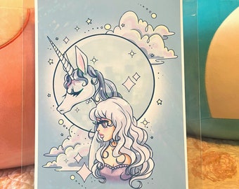 The Last Unicorn 7.5x10 holo art print