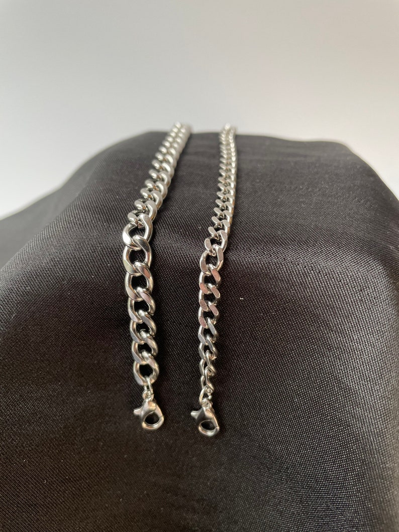 Men\u2019s chain silver length made to order can be a bracelet or necklace mens figaro chain men\u2019s curb chain silver gold gift for him