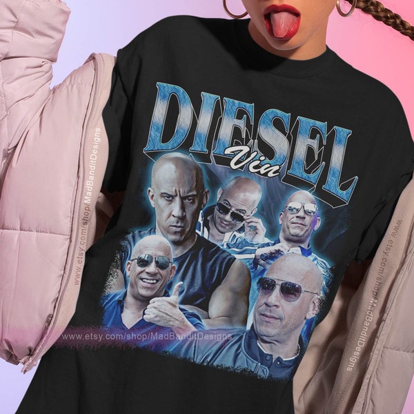 Vin Diesel shirt cool retro rock poster t-shirt 70s 80s 90s rocker design style tee 281