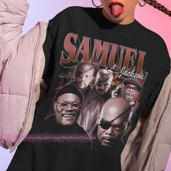 Samuel L Jackson shirt cool retro rock poster t-shirt 70s 80s 90s rocker design style tee 252