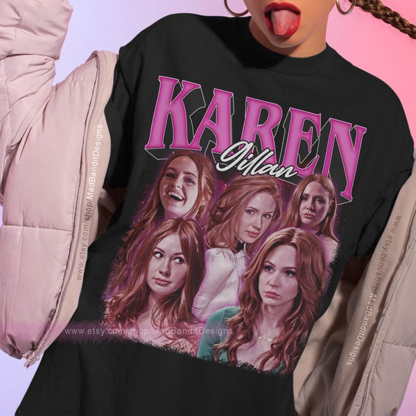 Karen Gillan shirt cool retro rock poster t-shirt 70s 80s 90s rocker design style tee 298