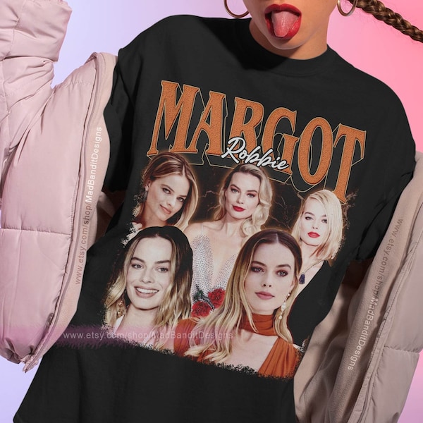Margot Robbie shirt cool retro rock poster t-shirt 70s 80s 90s rocker design style tee 178