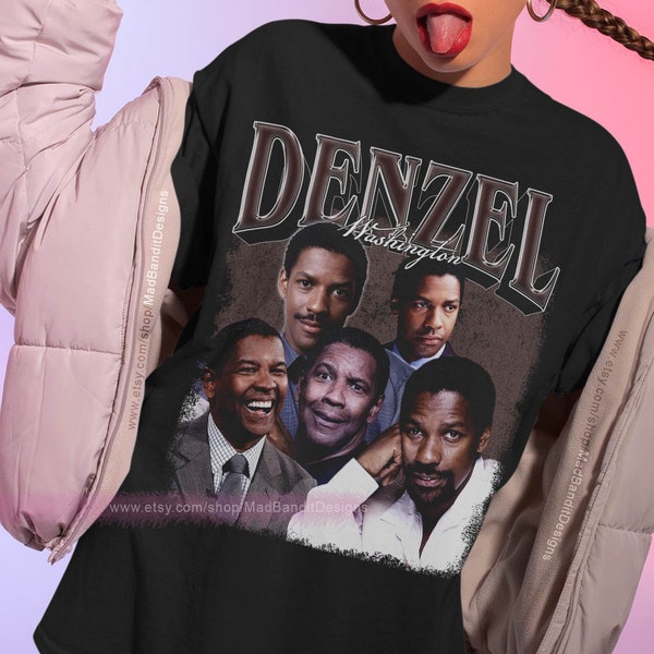 Denzel Washington shirt cool retro rock poster t-shirt 70s 80s 90s rocker design style tee 133