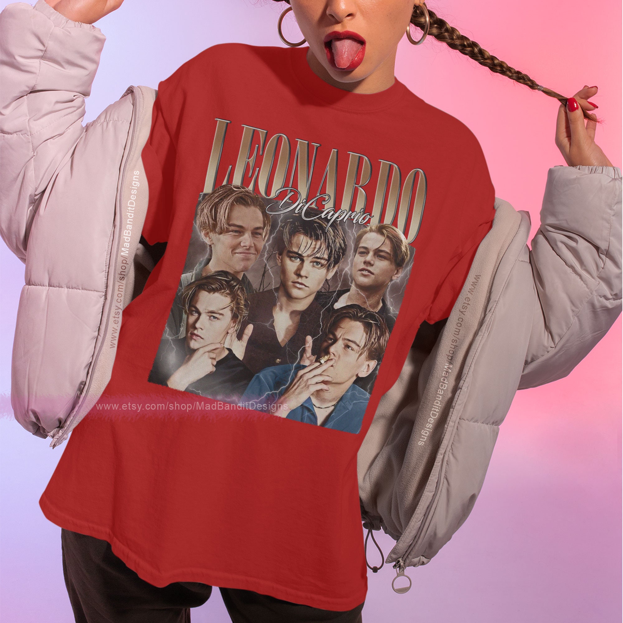 Leonardo Dicaprio Shirt Cool Retro Rock Poster T-shirt 70s 80s 90s 