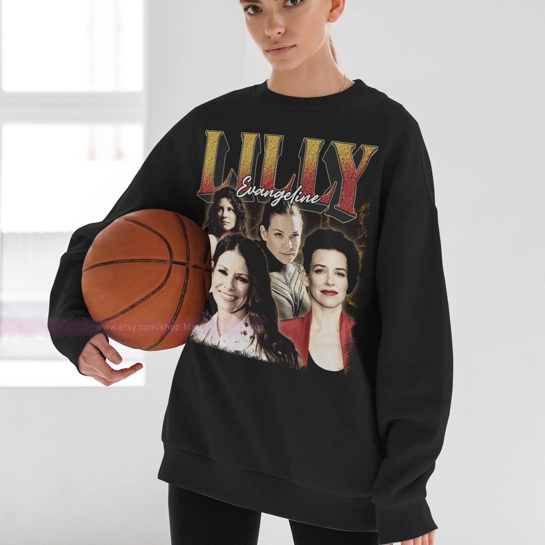 Evangeline Lilly Sweatshirt Cool Retro Rock Poster Sweater 70s 80s 90s ...