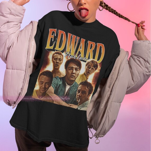 Edward Norton Shirt Cool Retro Rock Poster T shirt 70s 80s 90s Rocker Design Style Tee 424 Etsy UK